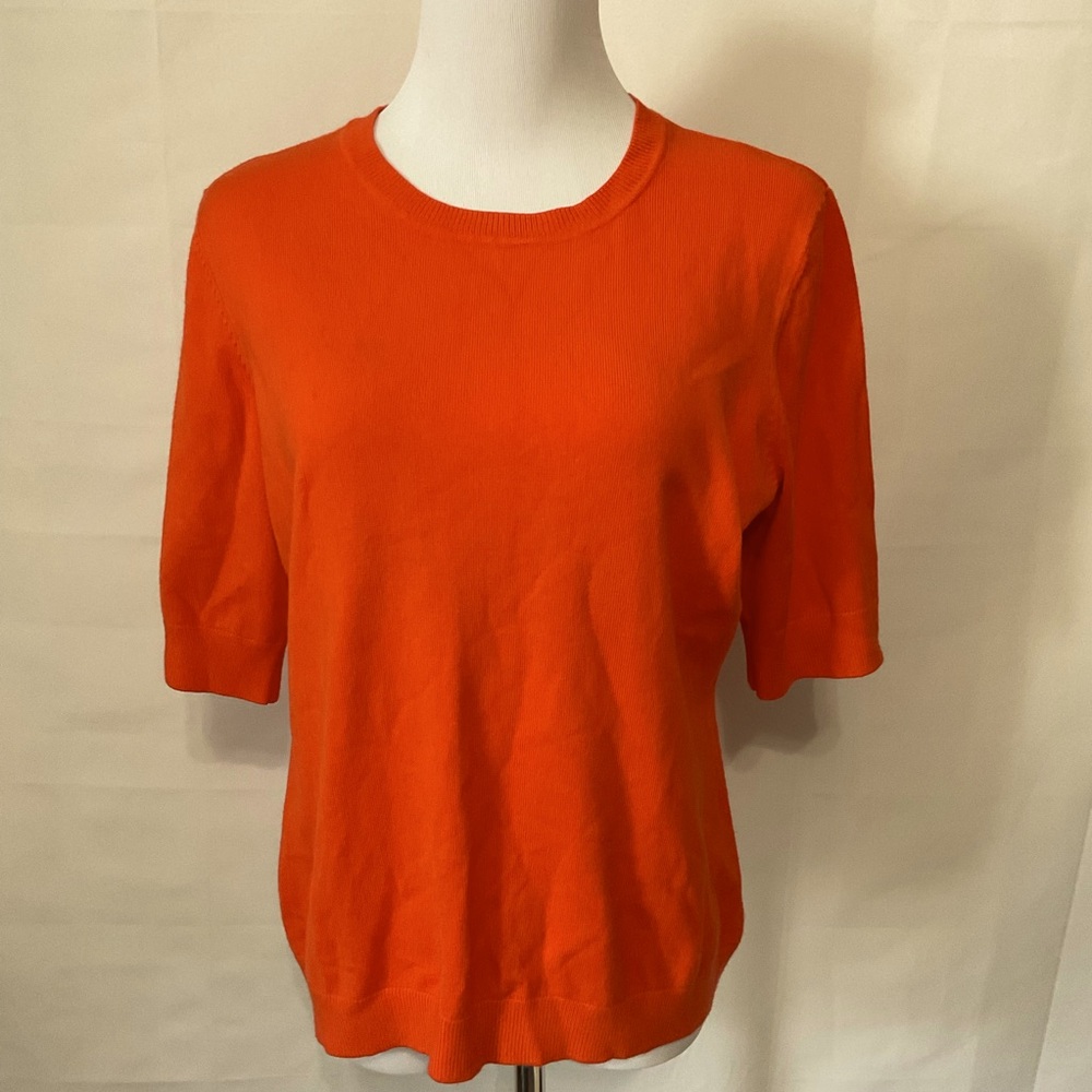 Liz Claiborne orange short sleeve pullover sweater size Large